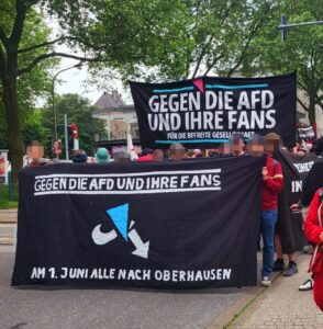 Frontansicht der Demonstration in Oberhausen