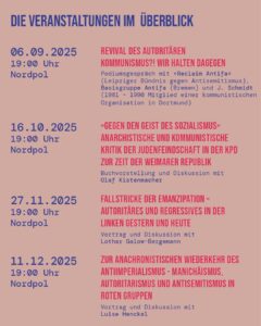 Grafik mit den Terminen der ersten 4 Veranstaltungen